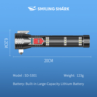 Lampe torche tactique avec lumière solaire, lampe torche LED rechargeable, brise-vitre, modes d'éclairage multiples, outil d'urgence en plein air