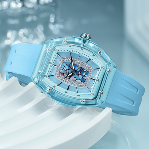 Montres <span class=keywords><strong>TSAR</strong></span> BOMBA pour femmes, avec cristal saphir, résistantes à l'eau 3BAR, bracelet en caoutchouc tonneau - Product Image 6