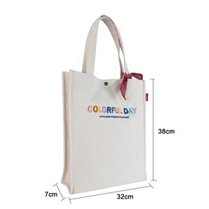 Bolsa de Hombro de Lona de Algodón Personalizada con Dibujos Animados, Estampado Multicolor Serigrafiado/Transferido por Calor con el Nombre de la Ciudad 'I Love California', para Souvenir - Product Image 2