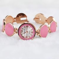 Montre-bracelet élégante pour femme avec bracelet en céramique perlée ronde, montre à quartz pour femme