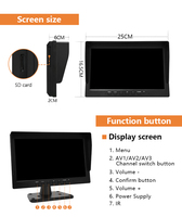 10 pouces 4CH écran LCD Quad View voiture moniteur système TV AHD moniteur 4 vidéo HD Signal entrée avec caméra de recul