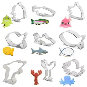 Goldfish Lobster Crawfish Stainless Steel Cookie Cutter Little Shark Cookie Cutter