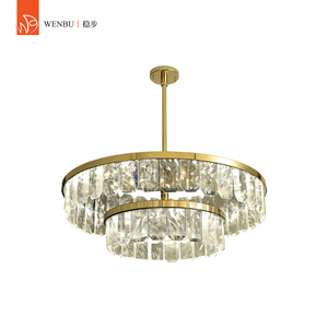 Round Tiered <b>Crystal</b> Lamps Luxury <b>Chandelier</b> Natural Quartz <b>Crystal</b> <b>Chandelier</b> for Villa - Product Image 4