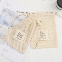 Sac d'emballage cadeau de savon en coton avec cordon de serrage et logo avec étiquette personnalisée petite pochette d'emballage de parfum en maille de coton pour bougie