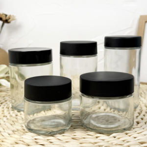 Pot en verre résistant d'enfant de preuve d'odeur noire blanche avec le couvercle de CR - Product Image 6