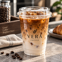 Gobelets en plastique PP/PET jetables transparents de 12, 16, 20, 24, 32 oz pour café glacé et boba, avec couvercle et pailles, personnalisables avec logo, vente en gros