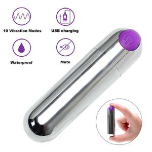 USB şarj güçlü kurşun vibratör kadın klitoral stimülatörü vajinal G Spot mastürbasyon 10 hız vibratörler yetişkin seks oyuncakları % - Product Image 5
