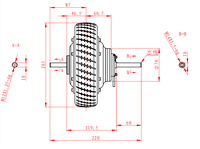 Moteur de moyeu 24V 36V 500w 48v 8 pouces pour scooter électrique, moteur à engrenages BLDC à couple élevé, kit de moteur pour fauteuil roulant, chariot, frein magnétique