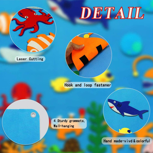 Unisex Đại Dương Lớn Động Vật Flannel Cảm Thấy Hội Đồng Quản Trị Câu Chuyện Thiết Lập Giáo Dục Đồ Chơi Trẻ Mới Biết Đi Trẻ Mầm non Lớp Học Hoạt Động Kit Túi - Product Image 4