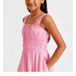 Vestido de algodón para niñas con tela fresca para el verano, detalles decorativos y ajuste cómodo para jugar, ir a la escuela y estar con la familia. - Product Image 5