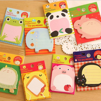 Bloc-notes autocollants en forme d'animal de la collection Fusen, design de dessin animé mignon pour les étudiants, fournitures scolaires