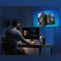 Altavoz de Subwoofer estéreo USB 2,0, Bocina para Pc de escritorio, luz RGB, para juegos de ordenador