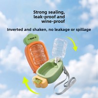Bouteille d'eau portable en forme de carotte de 450 ml pour animaux de compagnie avec distributeur de sacs à excréments pour chien et chat, pour l'hydratation et le nettoyage en extérieur