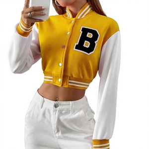 เสื้อแจ็คเก็ตวาร์ซิตี้ผู้หญิงปักตัวอักษร B สไตล์ลำลอง สตรีทแวร์ แบบ OEM สั่งทำพิเศษ สำหรับฤดูหนาว บุด้วยผ้าขนสัตว์และผ้าฝ้าย แขนเสื้อแบบสั่งทำพิเศษ สไตล์ฤดูใบไม้ร่วง - Product Image 1