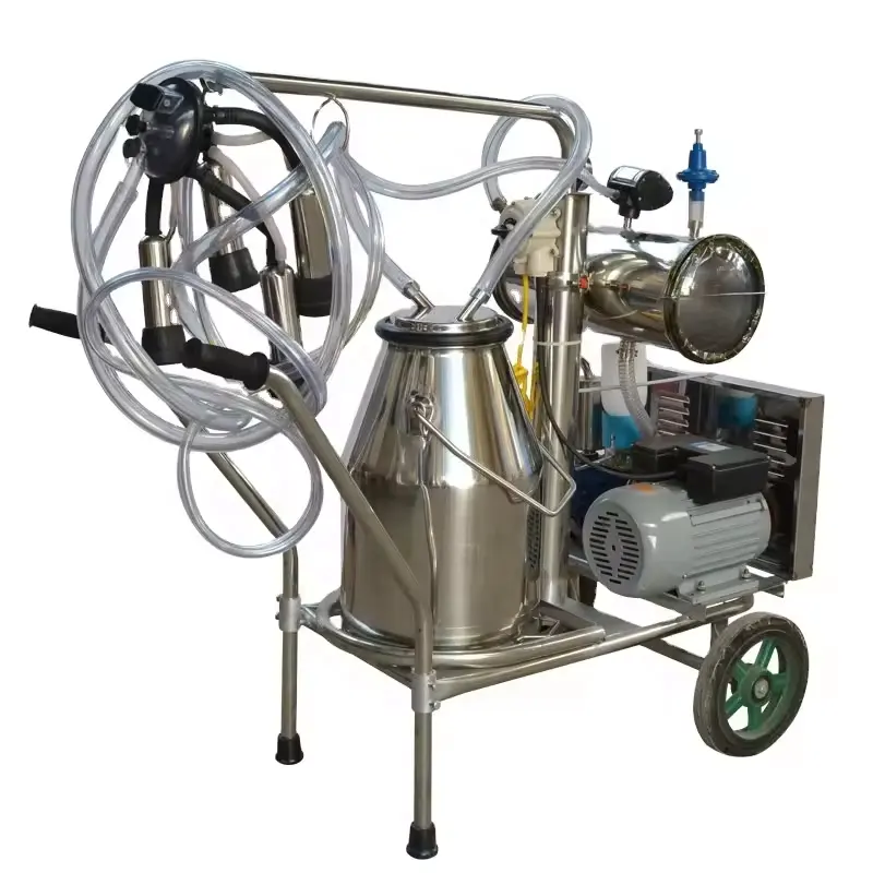 Buy Single and Double Bucket Cow Milking Machine with Trolley Milking Machine Manufacture in India Wholesale Prices