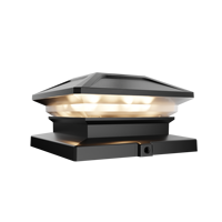 Lampes solaires pour poteaux, utilisation en extérieur dans le jardin, batterie rechargeable, étanche IP54, 8 LED, 2 modes, contrôle par capteur de lumière, faisceau à 360°