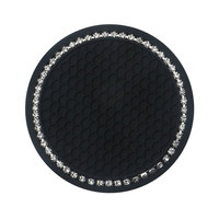 Anti-Rutsch-Strass Kristall Dekor Wasser becher halter Einsatz Bling Untersetzer Silikon Runde Auto tassen halter Matte Car Cup Untersetzer