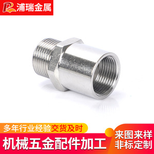 Purui 304 Stainless Steel Threaded Connector Male Hex Nipple For Mechanical Industry Fasteners - Product Image 3