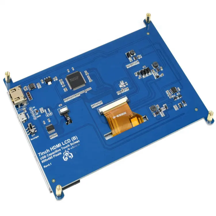 사용자 정의 7 인치 용량 성 터치 스크린 디스플레이 패널 800*480 해상도 HDMI 인터페이스 LCD 모듈 라즈베리 파이