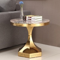 Petit meuble d'angle moderne en acier inoxydable, livraison gratuite, table basse de luxe, en marbre, pour salon