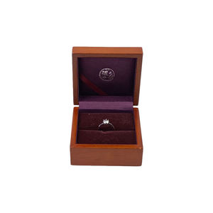 Hot-selling Handmade Acacia Wood Rectangle Jewelry <b>Box</b> <b>Black</b> Velvet Lining Customizable Single Ring Engagement Collectible Craft - Product Image 4