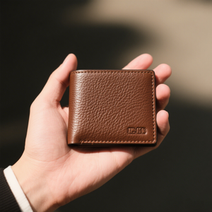 Fabricant personnalisé de haute qualité, élégant, véritable, <span class=keywords><strong>cuir</strong></span> de vache véritable, <span class=keywords><strong>porte</strong></span>-cartes portefeuille à deux volets avec blocage RFID pour hommes - Product Image 5