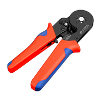 Pince à sertir à cliquet HSC8 6-6, 0,25-6 mm² (22-10 AWG), chromée, pour cosses hexagonales, idéale pour les électriciens
