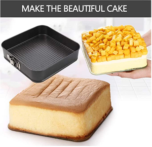 <span class=keywords><strong>Springform</strong></span> bakeware công cụ vuông 9.5inch,10inch,11inch, bộ 3 không dính leakproof bánh nướng chảo với đáy có thể tháo rời - Product Image 5