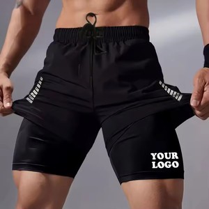 Pantalones Cortos Deportivos de Cintura Alta para Hombre LEIJIAER, Transpirables, para Correr, con Bolsillos, de Tejido de Punto, Tipo Bermuda, Disponibles para OEM - Product Image 4
