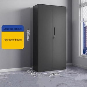 Archivador Metálico Alto <span class=keywords><strong>de</strong></span> 2 Puertas con Estantes Ajustables para Oficina en Casa, Almacén o Garaje - Product Image 4