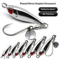 Leurre de pêche électroplaqué effet miroir Dolphin Jig 7g-40g avec hameçon simple et lame rotative 3D à œil rouge pour la pêche au bar, au maquereau en eau douce et salée