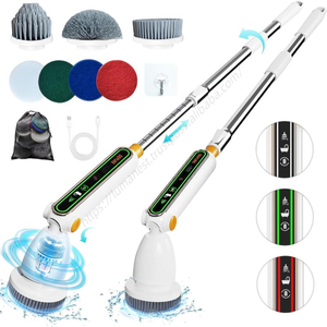 Cepillo de limpieza multifuncional manual al por mayor para fregadora giratoria, potente, nuevo estilo, para cocina y baño, con mango largo - Product Image 1