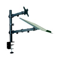 Bras de moniteur en métal Vesa 100x100 avec inclinaison à 90° et support de bureau pour ordinateur portable pour moniteurs LCD/LED et ordinateurs portables de 13 à 27 pouces