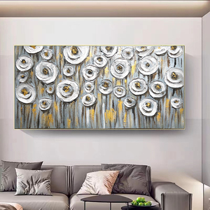Grande taille 120*40 cm abstrait pissenlit <span class=keywords><strong>paysage</strong></span> et or noir flotteur cadre décoration murale peintures <span class=keywords><strong>à</strong></span> la main - Product Image 4