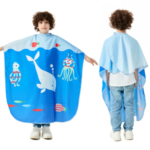Wholesale Custom Logo Salon Waterproof 100% Polyester Patterned Hair Cutting <strong>Barber</strong> <strong>Cape</strong> for Boys Girls Kids and Children189A - Product Image 1