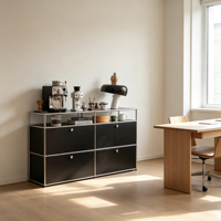 Meuble de salon modulaire moderne sur mesure avec système de structure à rotules en acier inoxydable pour centre de divertissement et rangement