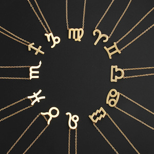 Commercio all'ingrosso in acciaio inox 18K oro placcato astrologia oroscopo <span class=keywords><strong>Ariete</strong></span> 12 zodiac pendenti di collana dei monili delle donne di fascino personalizzato - Product Image 5