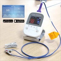 Oxymètre de pouls vétérinaire multifonctionnel 6-en-1 haute précision, moniteur portable connecté à une application pour animaux de compagnie, destiné uniquement à l'usage vétérinaire