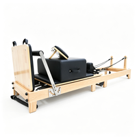Lofit Reformer de Pilates Portable et Pliable avec Cadre en Chêne, Option Cuir PU pour la Maison, la Salle de Sport ou le Petit Studio - Durable et Écologique
