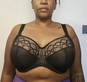 Soutien-gorge à armatures en dentelle florale transparente de luxe africaine personnalisée, couvrant entièrement la poitrine, grande taille, bretelles entièrement réglables - Product Image 1