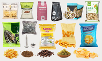 Machine d'emballage verticale multi-têtes pour snacks, fruits secs, noix, tortillas soufflées, avec ensachage sous azote
