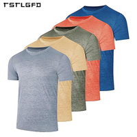 T-shirts de sport pour hommes, coupe oversize, en coton peigné et bambou, à manches courtes, col rond, séchage rapide, écologiques, respirants et doux