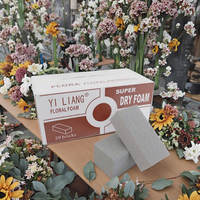 Mousse florale sèche grise YiLiang pour fleurs artificielles pour décorations de Noël-Bloc de ponçage pour fleurs sèches Faux Floral