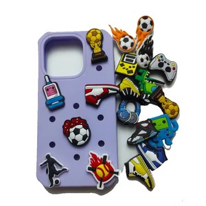 DIY lindo suave silicona a prueba de golpes funda de teléfono <span class=keywords><strong>celular</strong></span> para iPhone 16 15 14 13 Pro Max <span class=keywords><strong>Con</strong></span> agujeros para encantos pines - Product Image 4