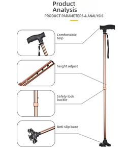 Hot <b>Sale</b> Free Standing High Quality Quad Cane Four-legged Walking Sticks Orthopedic Forearm <b>Crutch</b> <b>for</b> Adults - Product Image 5