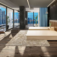 Ensemble de meubles de chambre à coucher modernes en bois de pin sur mesure, durables, de haute qualité, pour hôtels, appartements, projets commerciaux et hôteliers