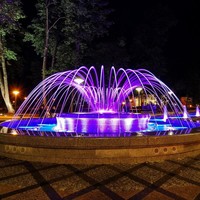 Fontaine Dansante Ronde pour Décoration d'Extérieur, Facile à Installer, Fontaine Musicale en Acier Inoxydable pour l'Extérieur