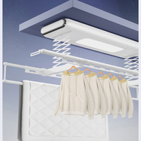 Séchoir électrique peu encombrant avec lumière LED intelligente Utilisation intérieure pour les vêtements et le linge Sèche-linge