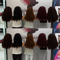 Wig Rambut Manusia Asli Vietnam Berkualitas Tinggi, Warna Hitam Alami, Model Keriting Bumerse