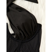 Soutien-gorge push-up sexy grande taille, respirant et écologique, à col halter ouvert, sans manches, style crop top corset